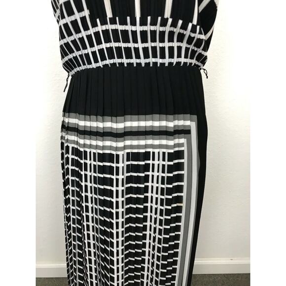 Michael Michael Kors Plaid Pleated Midi Tank Dress Lined FLAWS - Picture 5 of 12